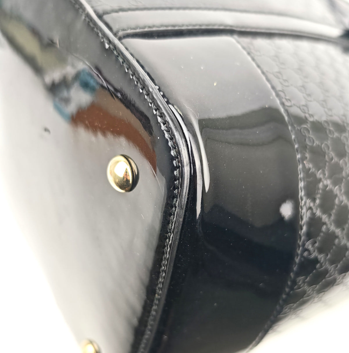 C2877 Gucci Top Handle Bag Microguccissima Patent Leather Dome Bag | Pre-Owned Very Good Brown Microguccissima Patent leather
