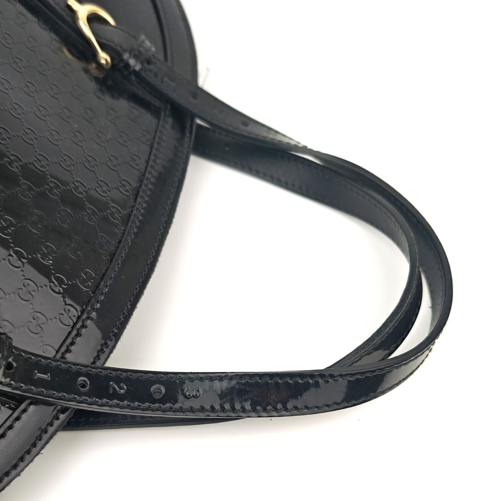 C2877 Gucci Top Handle Bag Microguccissima Patent Leather Dome Bag | Pre-Owned Very Good Brown Microguccissima Patent leather