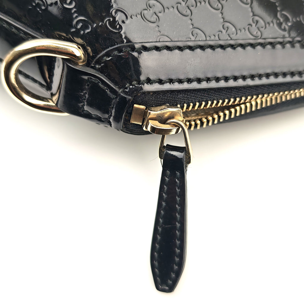 C2877 Gucci Top Handle Bag Microguccissima Patent Leather Dome Bag | Pre-Owned Very Good Brown Microguccissima Patent leather