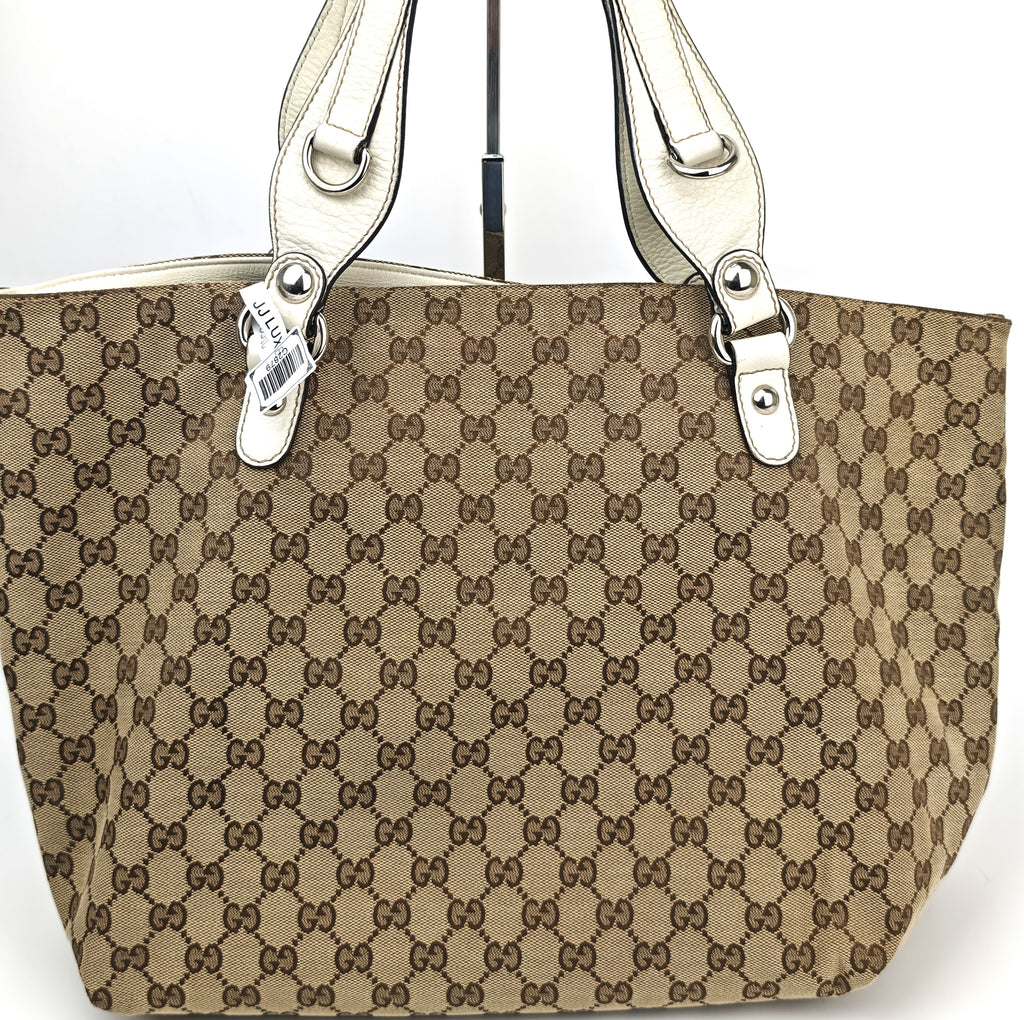 C2879 Gucci Shoulder Bag GG Canvas Sukey Tote | Pre-Owned Very Good Brown GG Canvas