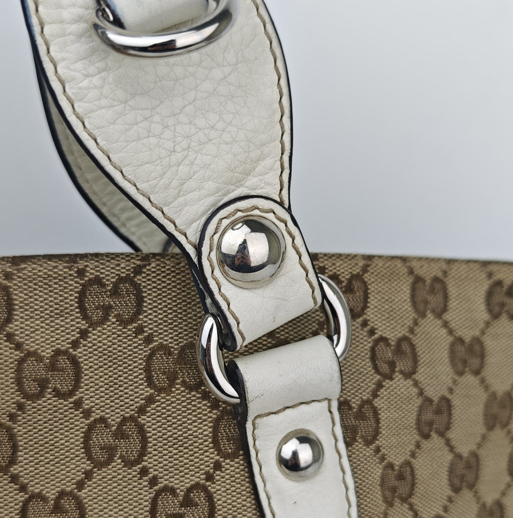 C2879 Gucci Shoulder Bag GG Canvas Sukey Tote | Pre-Owned Very Good Brown GG Canvas