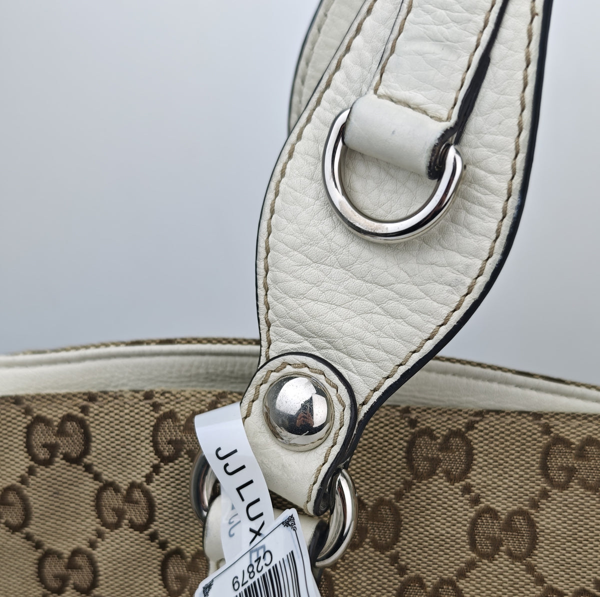 C2879 Gucci Shoulder Bag GG Canvas Sukey Tote | Pre-Owned Very Good Brown GG Canvas