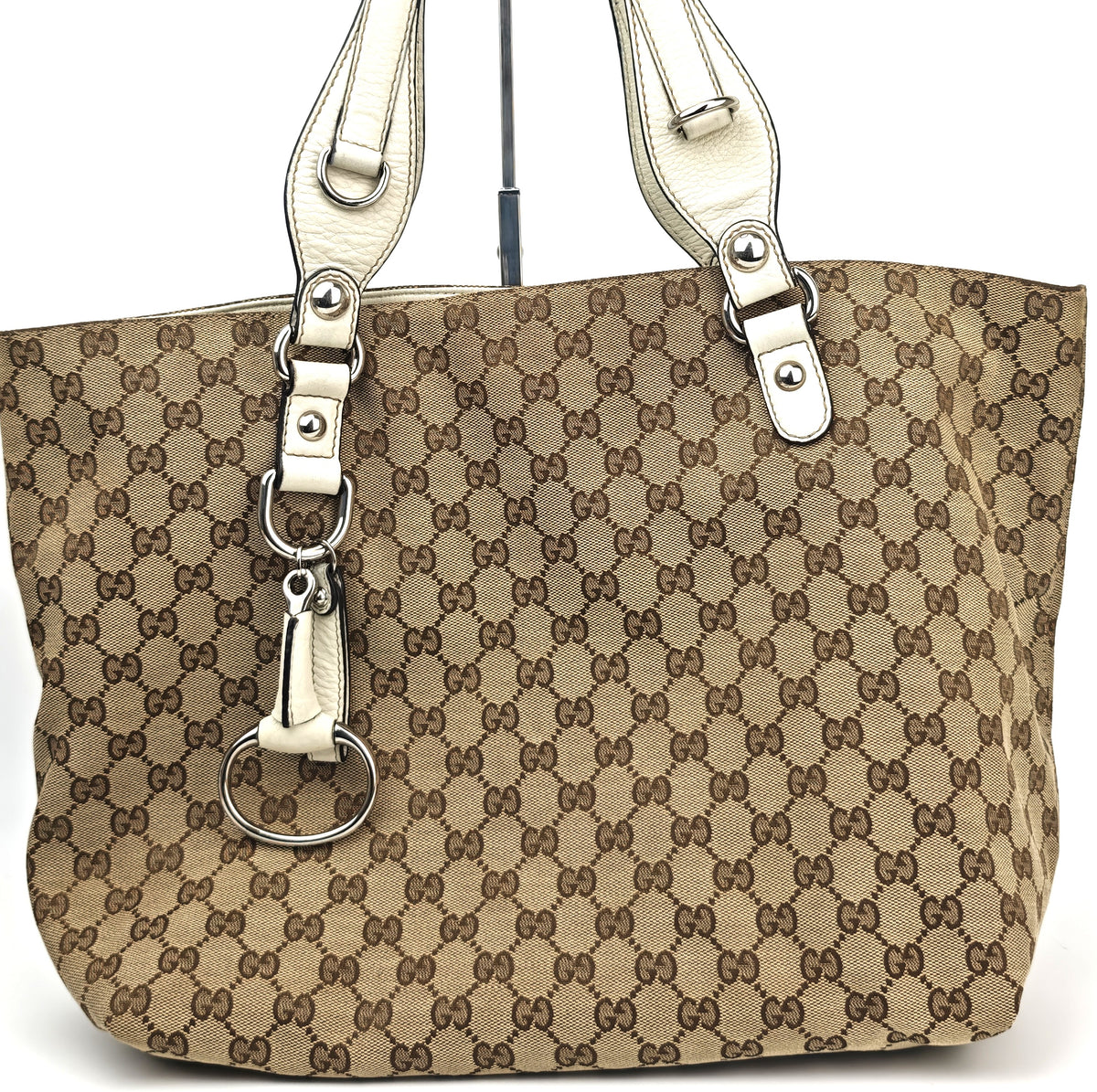 C2879 Gucci Shoulder Bag GG Canvas Sukey Tote | Pre-Owned Very Good Brown GG Canvas