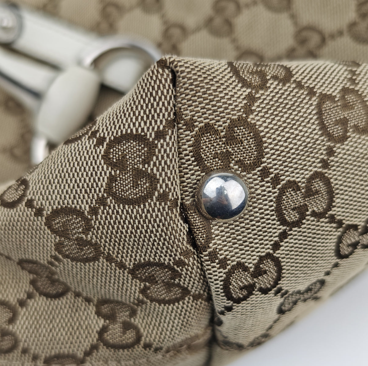 C2879 Gucci Shoulder Bag GG Canvas Sukey Tote | Pre-Owned Very Good Brown GG Canvas