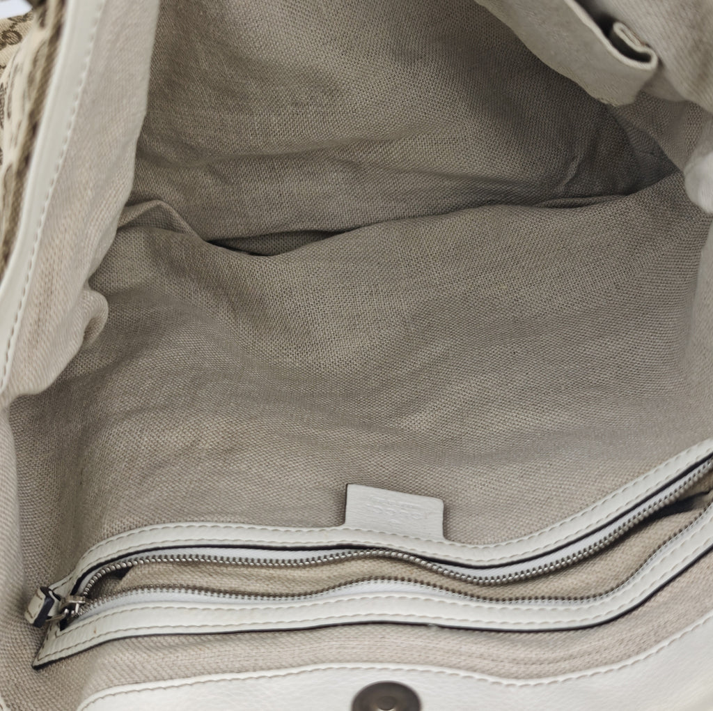 C2879 Gucci Shoulder Bag GG Canvas Sukey Tote | Pre-Owned Very Good Brown GG Canvas