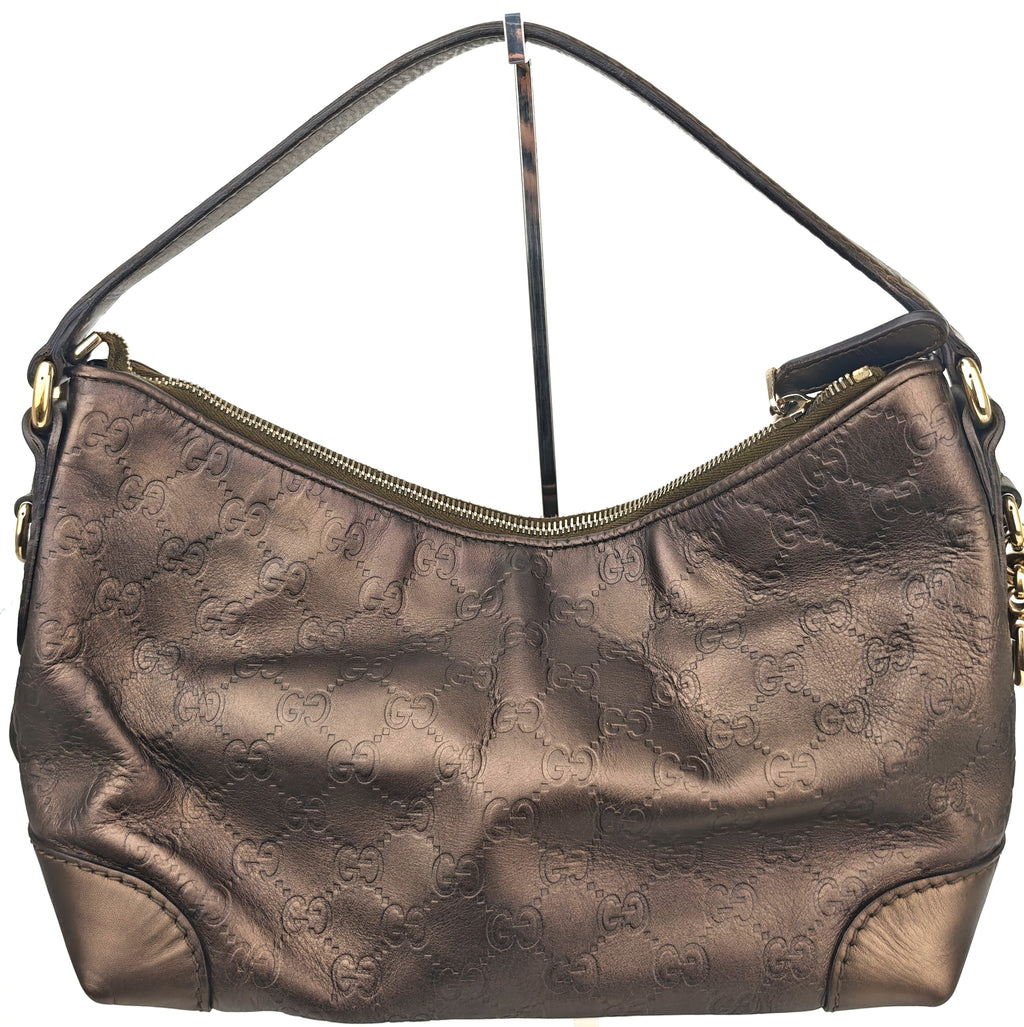 C2880 Gucci Shoulder Bag Guccissima Scarlett Hobo | Pre-Owned Very Good Brown Guccissima Leather