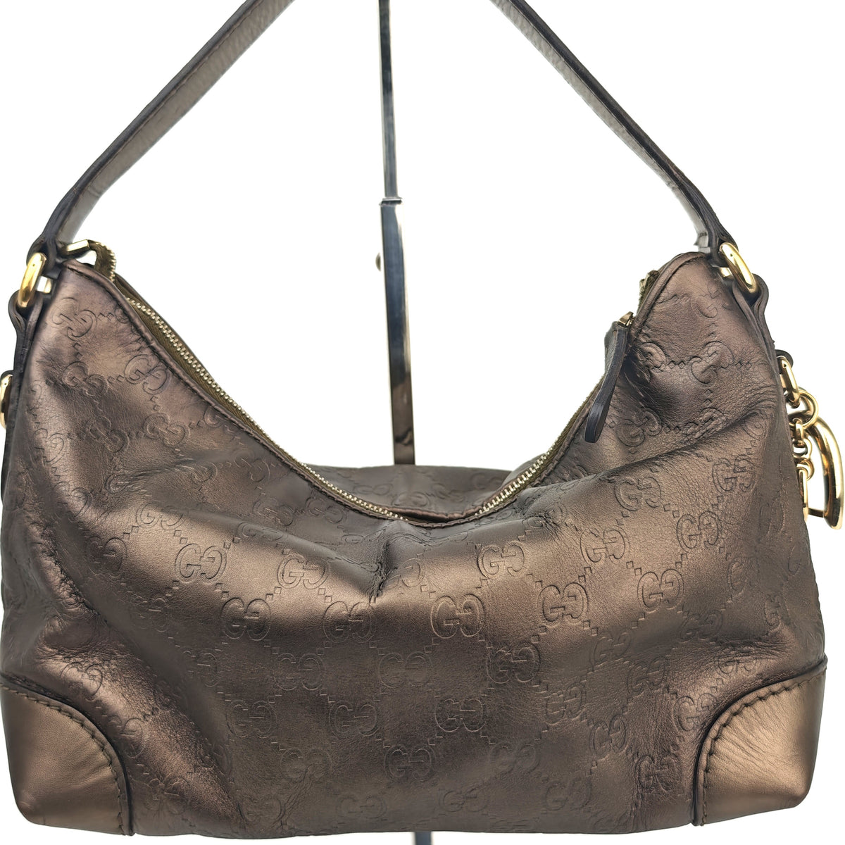 C2880 Gucci Shoulder Bag Guccissima Scarlett Hobo | Pre-Owned Very Good Brown Guccissima Leather