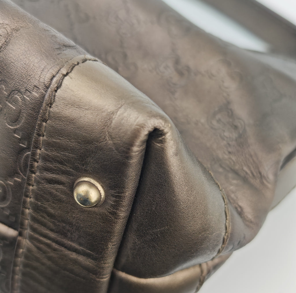 C2880 Gucci Shoulder Bag Guccissima Scarlett Hobo | Pre-Owned Very Good Brown Guccissima Leather