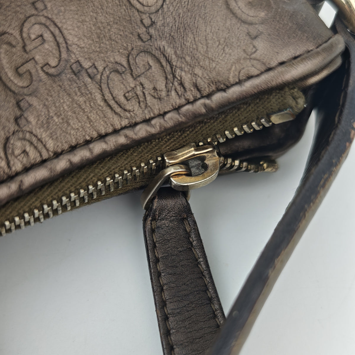 C2880 Gucci Shoulder Bag Guccissima Scarlett Hobo | Pre-Owned Very Good Brown Guccissima Leather