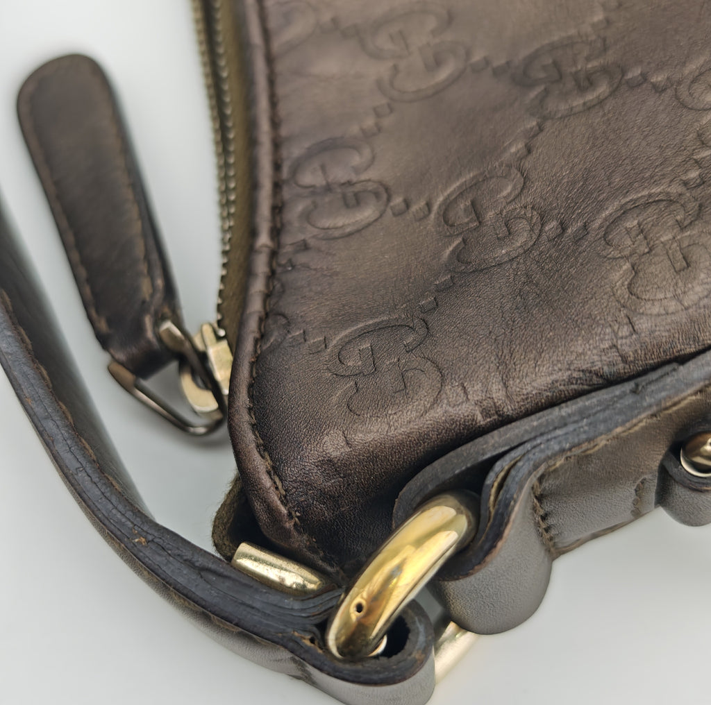 C2880 Gucci Shoulder Bag Guccissima Scarlett Hobo | Pre-Owned Very Good Brown Guccissima Leather