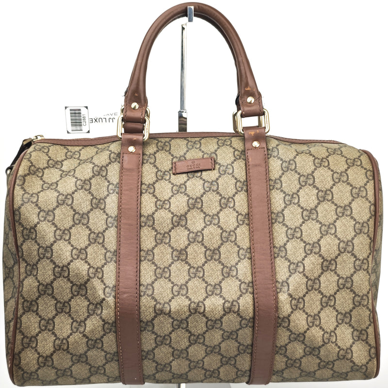 C2881 Gucci Top Handle Bag GG Supreme Joy Boston Bag | Pre-Owned Very Good Brown GG Supreme Canvas