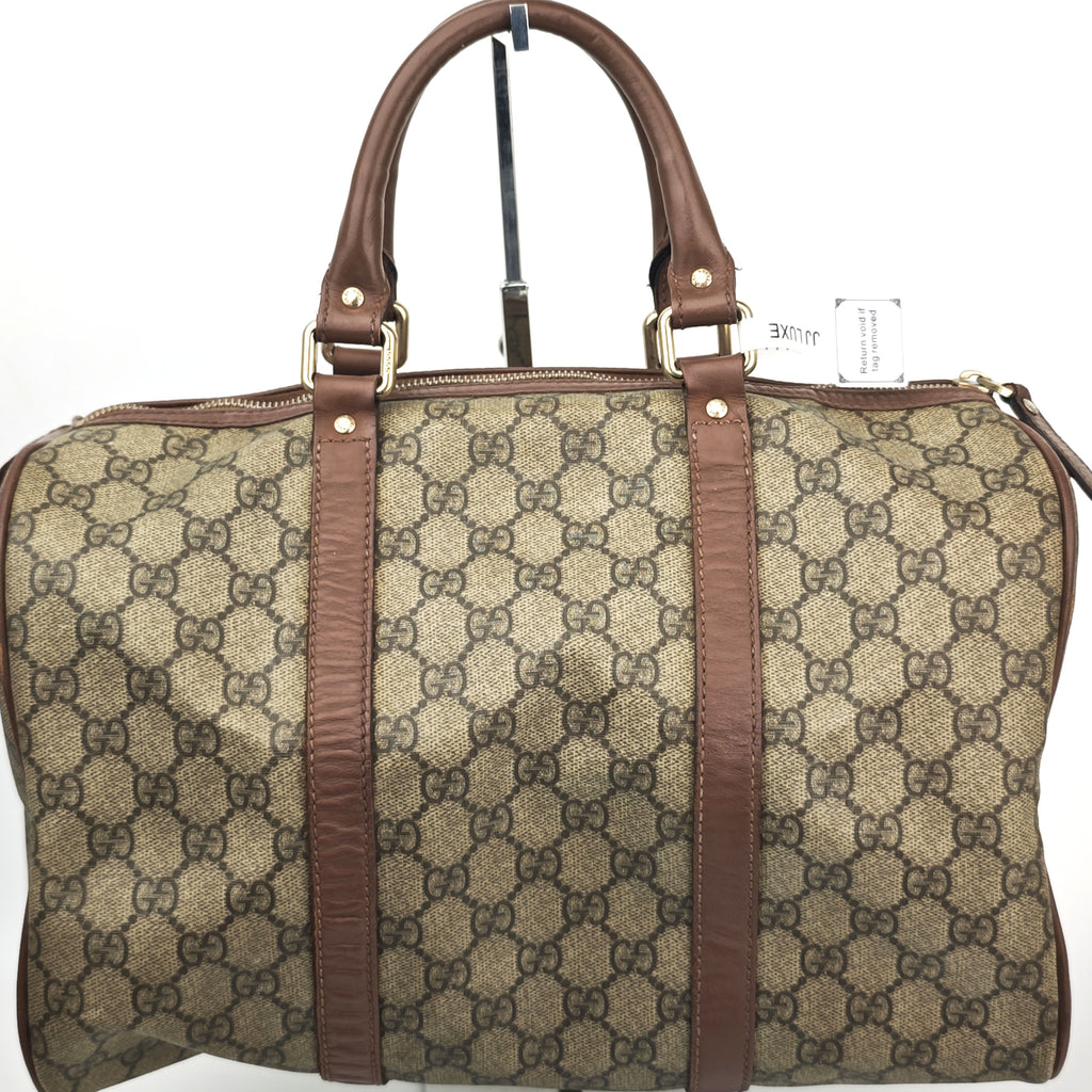 C2881 Gucci Top Handle Bag GG Supreme Joy Boston Bag | Pre-Owned Very Good Brown GG Supreme Canvas