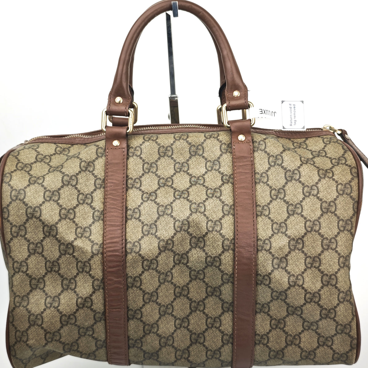 C2881 Gucci Top Handle Bag GG Supreme Joy Boston Bag | Pre-Owned Very Good Brown GG Supreme Canvas
