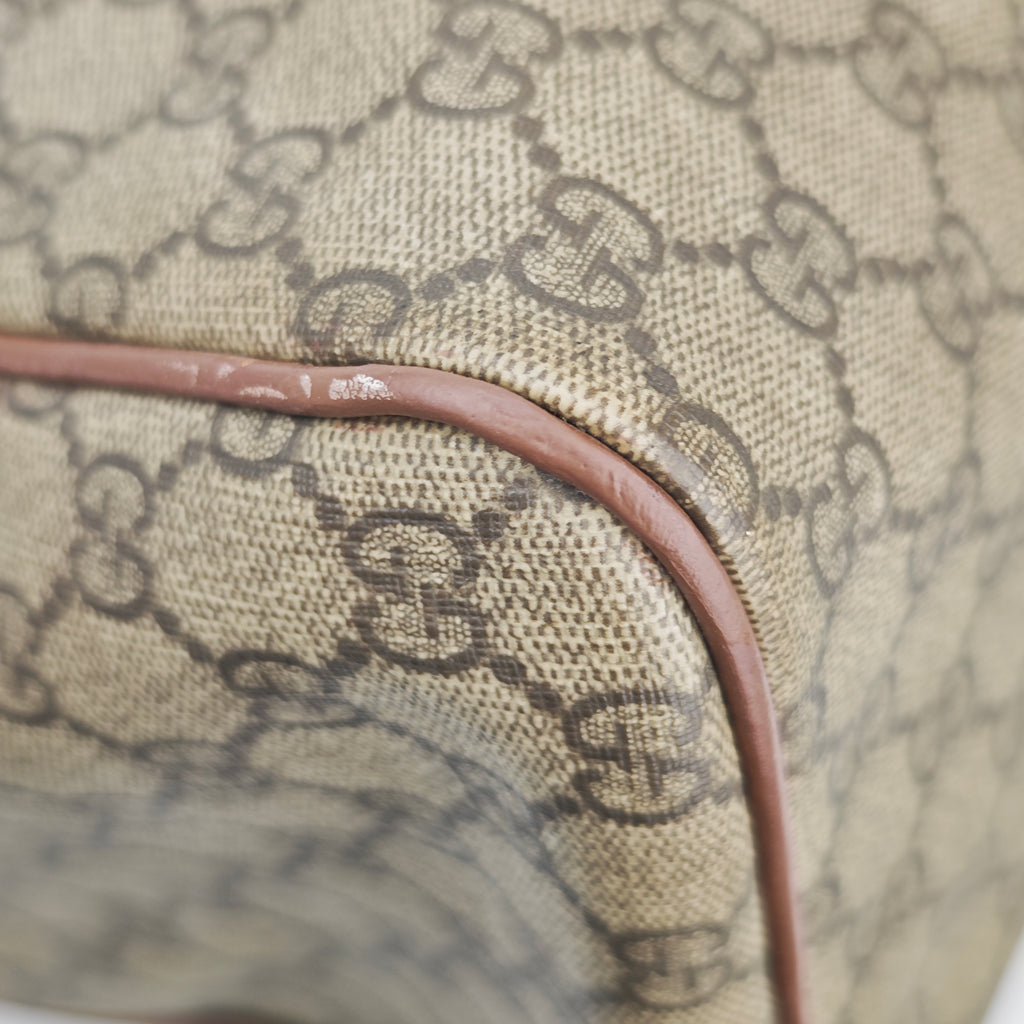 C2881 Gucci Top Handle Bag GG Supreme Joy Boston Bag | Pre-Owned Very Good Brown GG Supreme Canvas