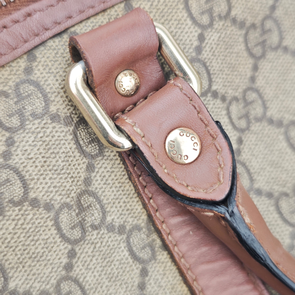 C2881 Gucci Top Handle Bag GG Supreme Joy Boston Bag | Pre-Owned Very Good Brown GG Supreme Canvas