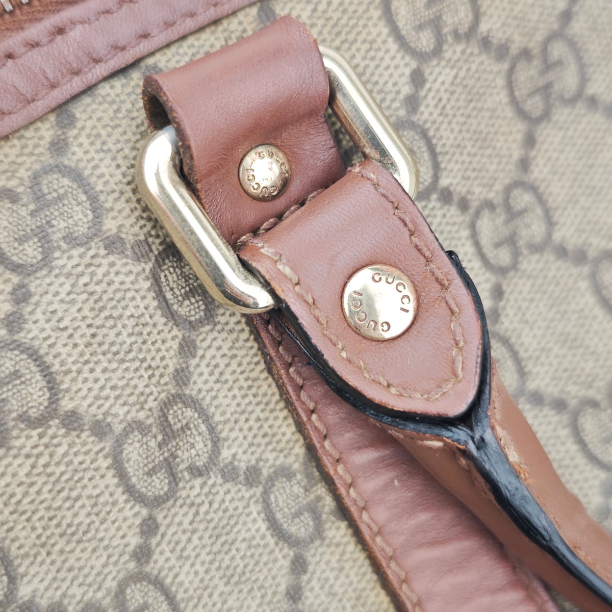 C2881 Gucci Top Handle Bag GG Supreme Joy Boston Bag | Pre-Owned Very Good Brown GG Supreme Canvas