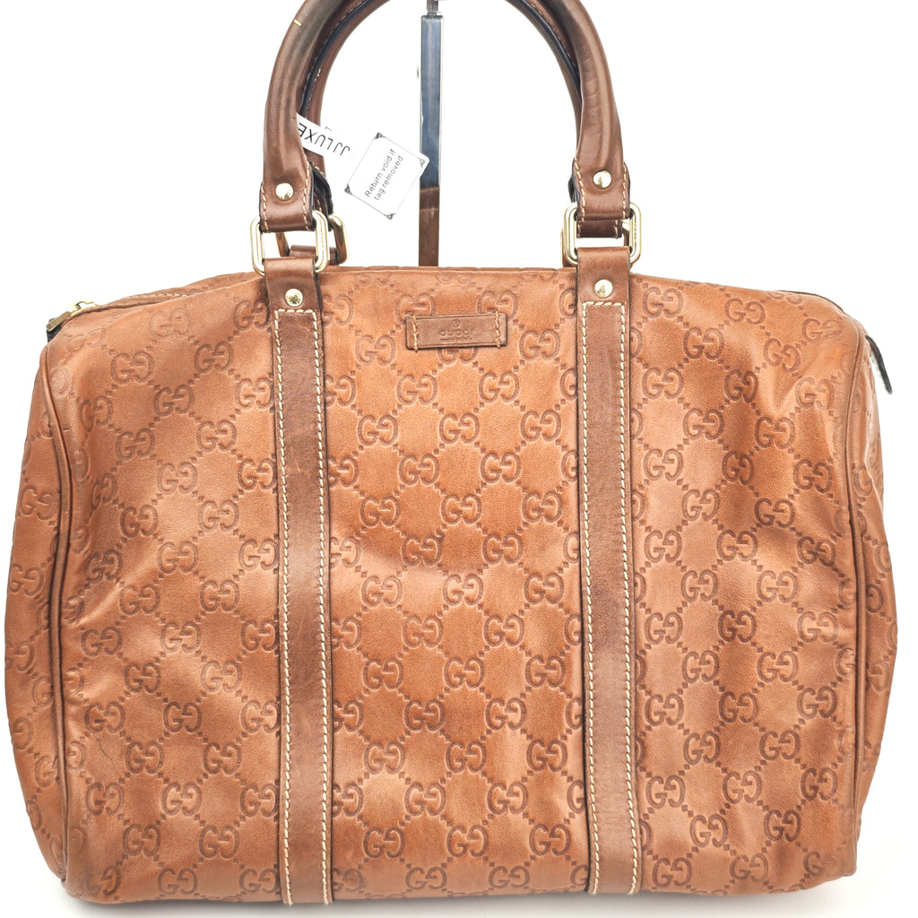 C2882 Gucci Top Handle Bag Guccissima Leather Joy Boston Bag | Pre-Owned Very Good Brown Guccissima Leather