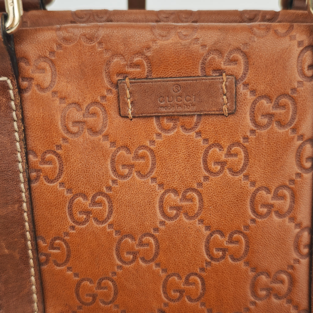 C2882 Gucci Top Handle Bag Guccissima Leather Joy Boston Bag | Pre-Owned Very Good Brown Guccissima Leather