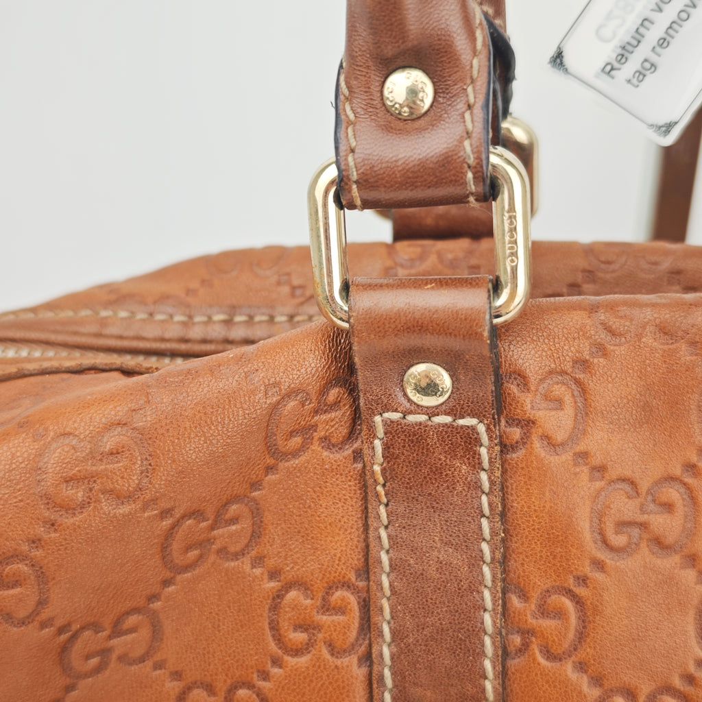 C2882 Gucci Top Handle Bag Guccissima Leather Joy Boston Bag | Pre-Owned Very Good Brown Guccissima Leather