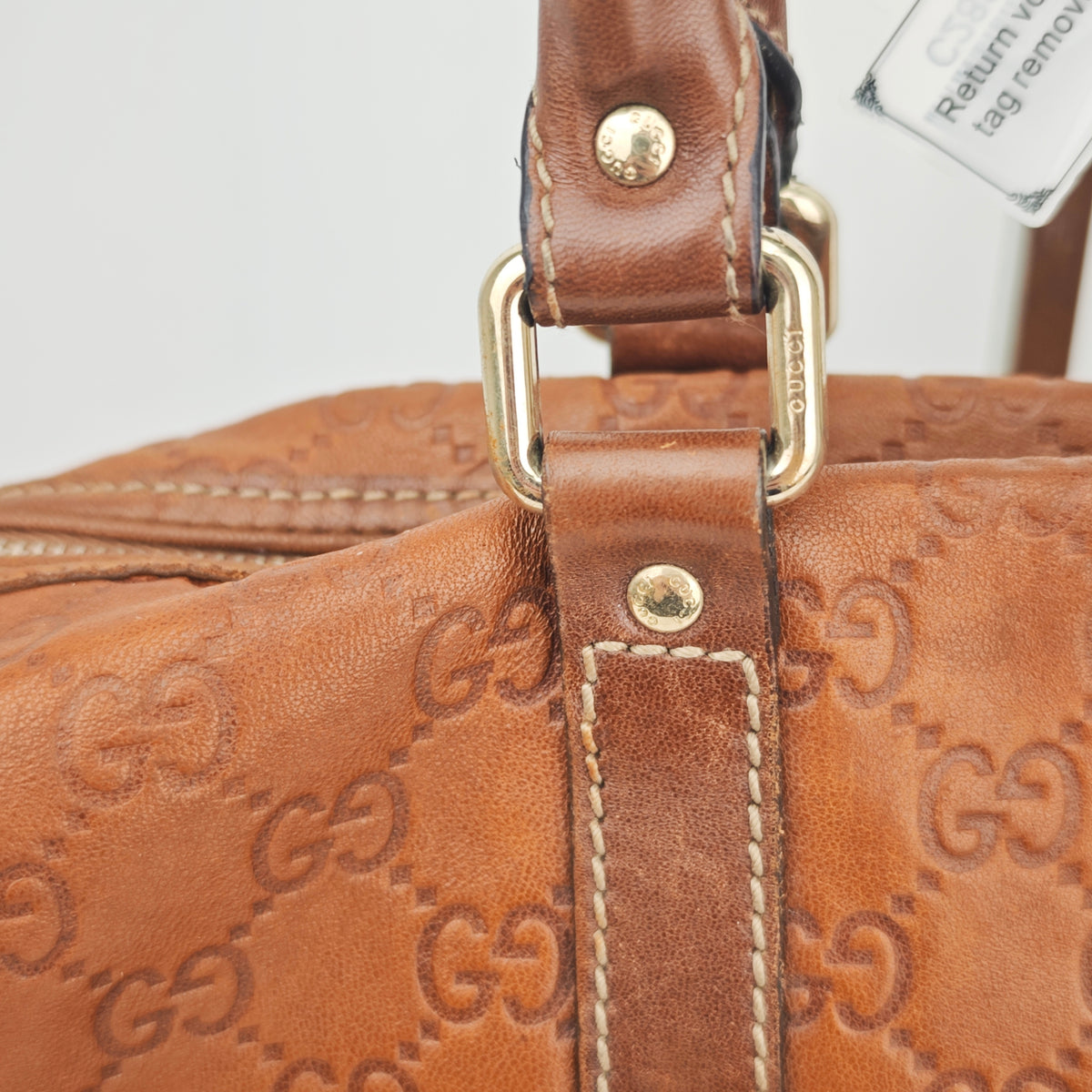 C2882 Gucci Top Handle Bag Guccissima Leather Joy Boston Bag | Pre-Owned Very Good Brown Guccissima Leather