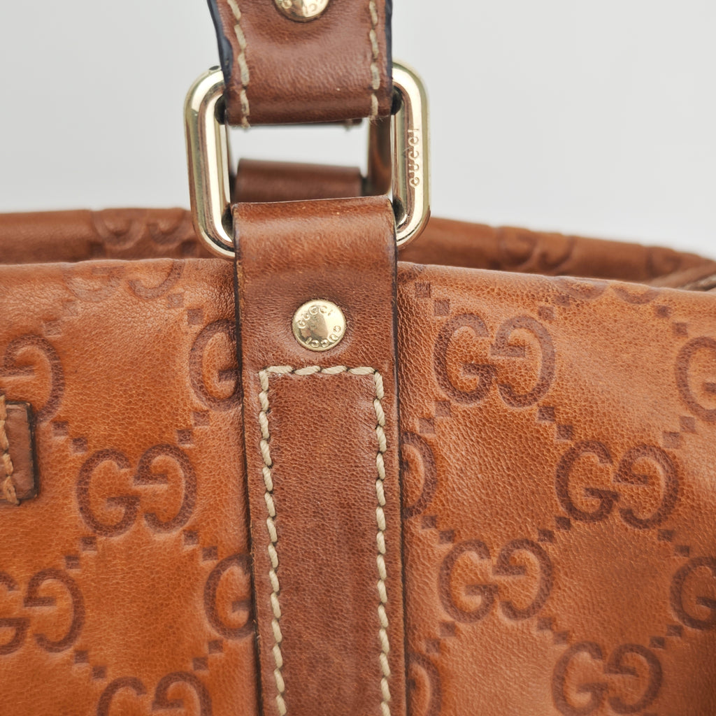 C2882 Gucci Top Handle Bag Guccissima Leather Joy Boston Bag | Pre-Owned Very Good Brown Guccissima Leather