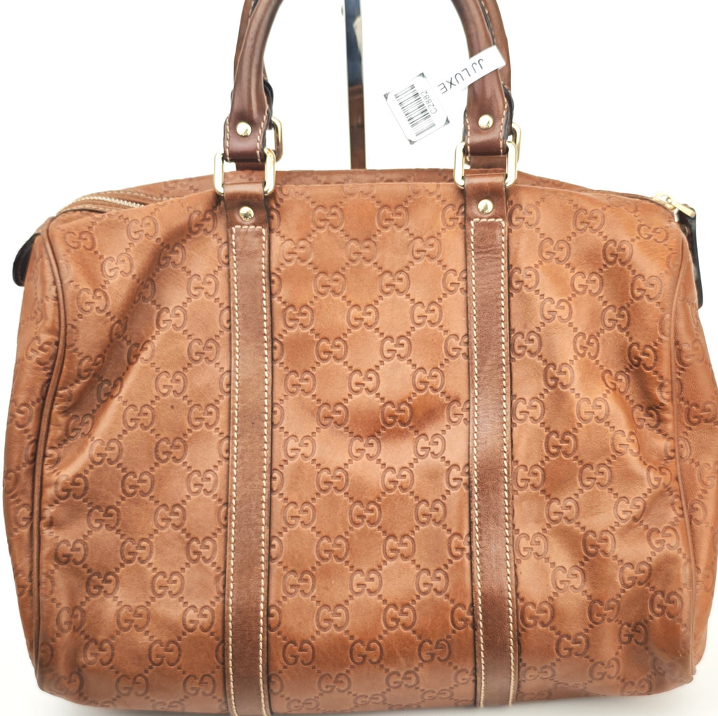 C2882 Gucci Top Handle Bag Guccissima Leather Joy Boston Bag | Pre-Owned Very Good Brown Guccissima Leather