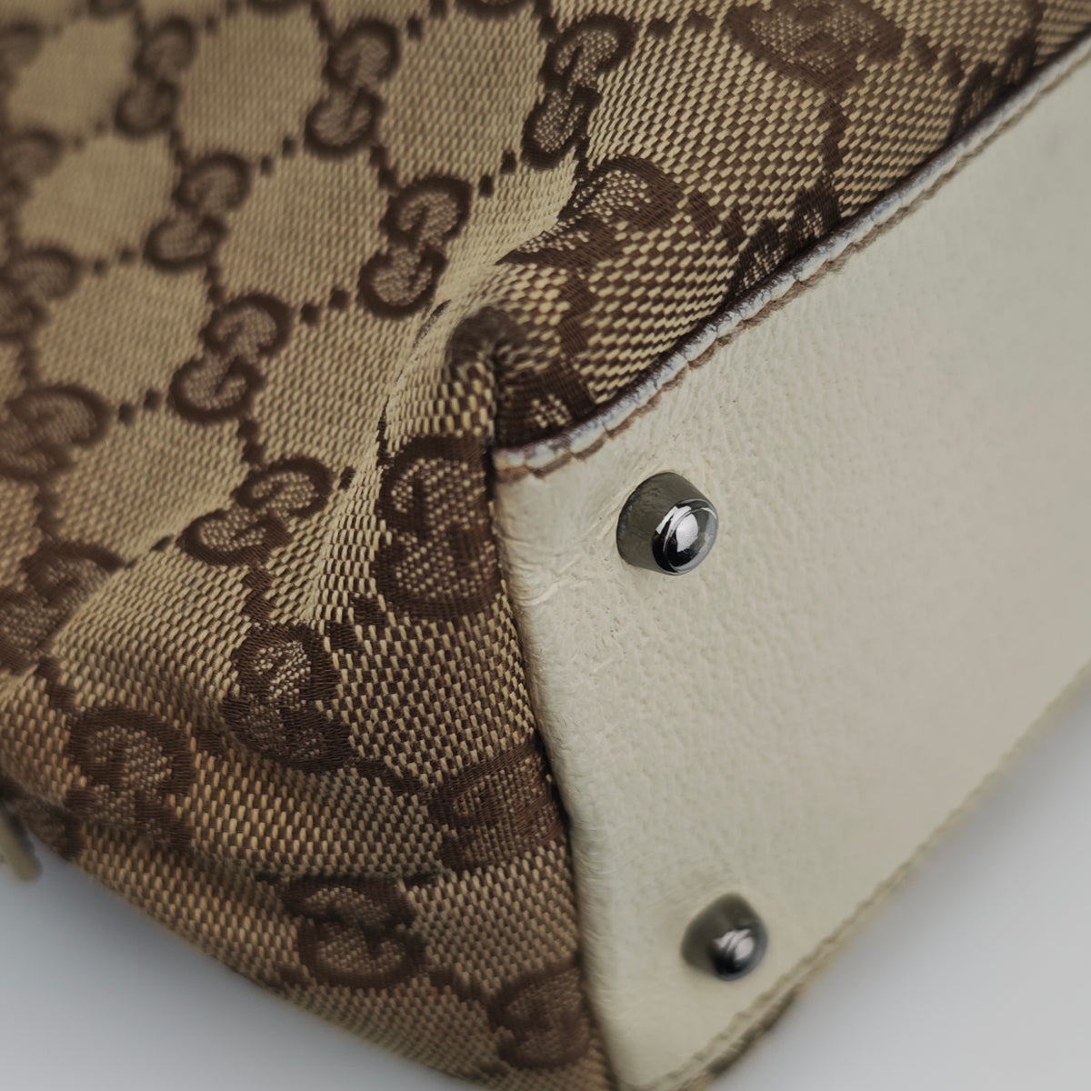 C2883 Gucci Top Handle Bag GG Canvas Abbey Boston Bag | Pre-Owned Very Good Brown GG Canvas