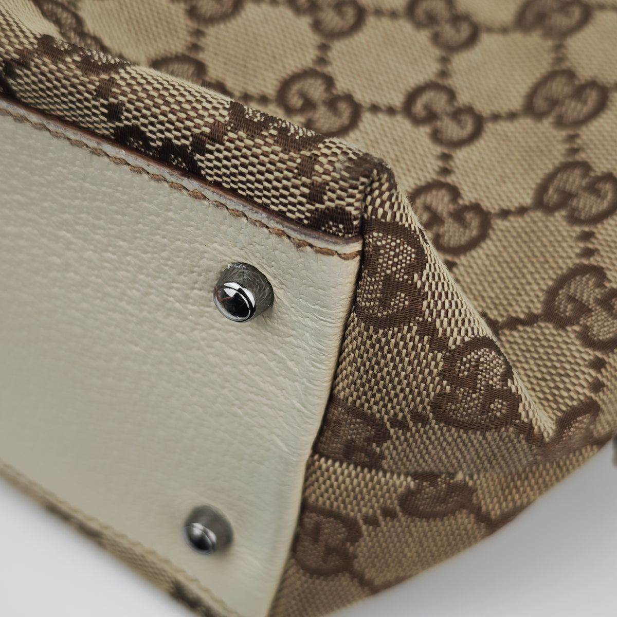 C2883 Gucci Top Handle Bag GG Canvas Abbey Boston Bag | Pre-Owned Very Good Brown GG Canvas