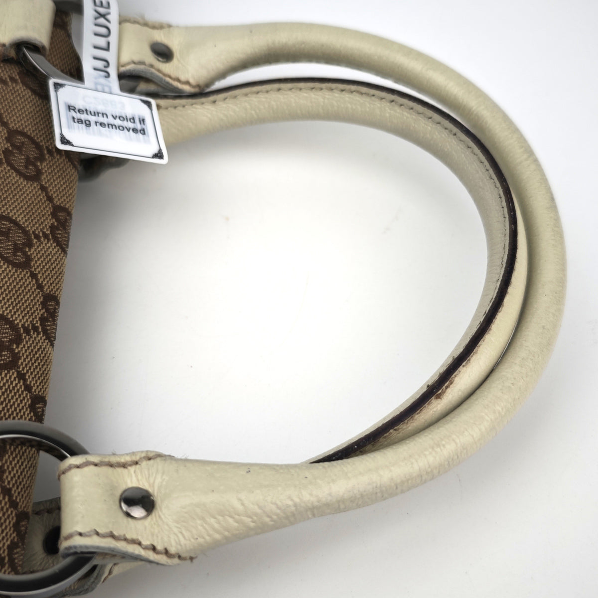 C2883 Gucci Top Handle Bag GG Canvas Abbey Boston Bag | Pre-Owned Very Good Brown GG Canvas