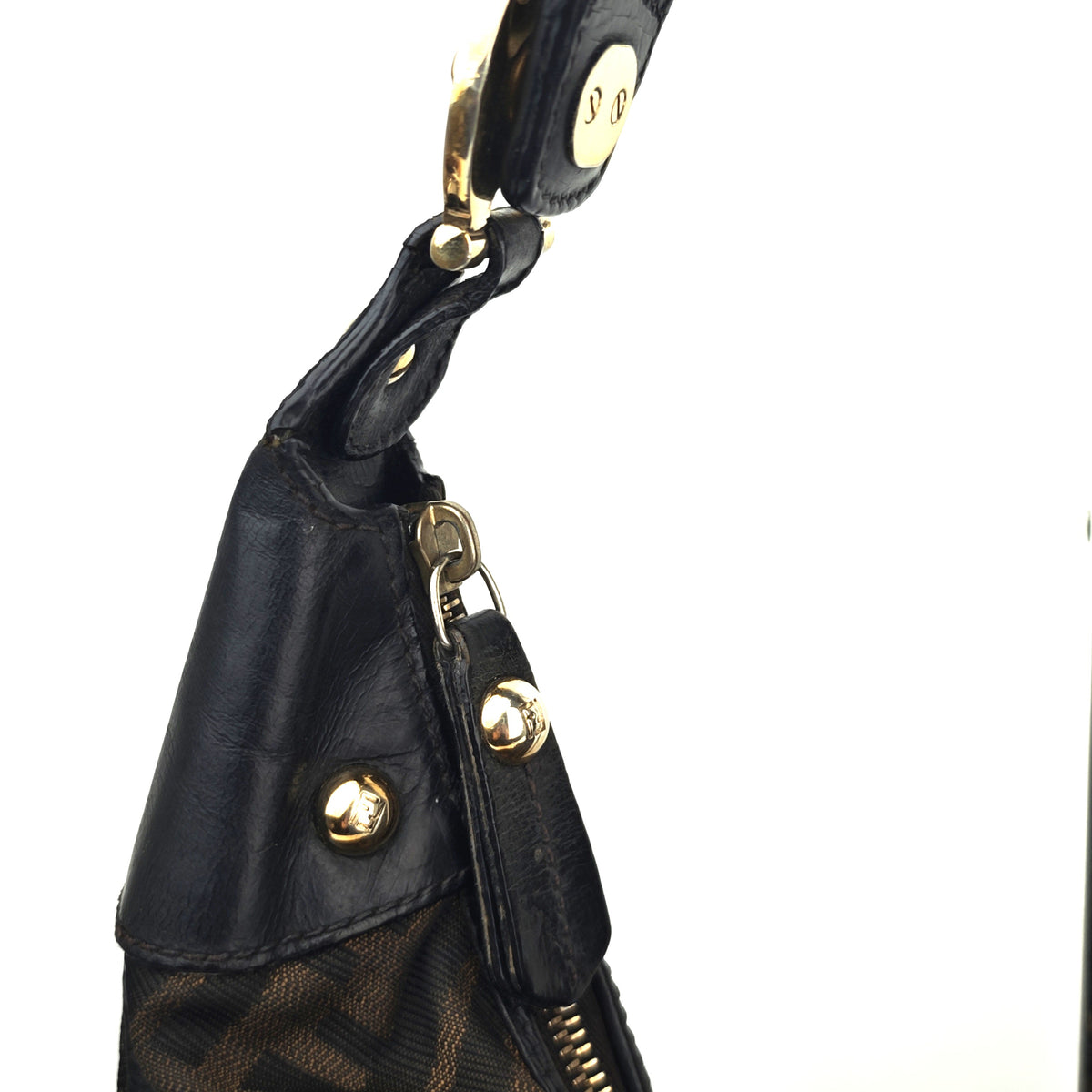 C2884 Fendi Shoulder Bag Vintage Zucca Canvas Chef Hobo | Pre-Owned Very Good Brown Zucca Canvas