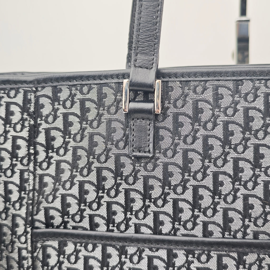 C2885 Christian Dior Tote Bag Vintage Oblique Canvas Tote | Pre-Owned Excellent Oblique Canvas