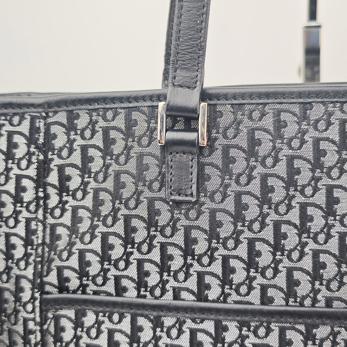 C2885 Christian Dior Tote Bag Vintage Oblique Canvas Tote | Pre-Owned Excellent Oblique Canvas
