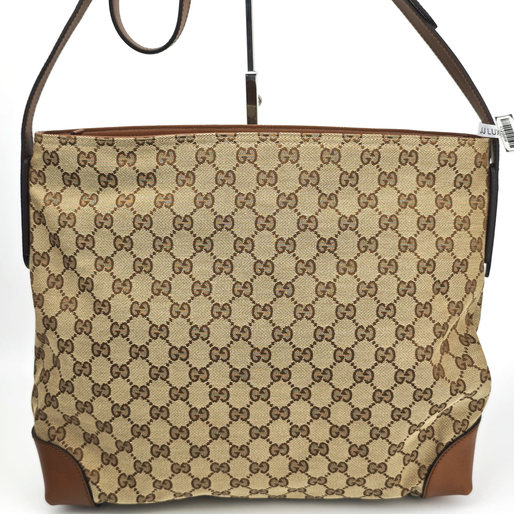 C2888 Gucci Shoulder Bag GG Canvas Hobo | Pre-Owned Excellent Brown GG Canvas