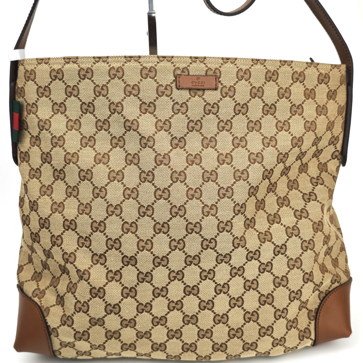 C2888 Gucci Shoulder Bag GG Canvas Hobo | Pre-Owned Excellent Brown GG Canvas