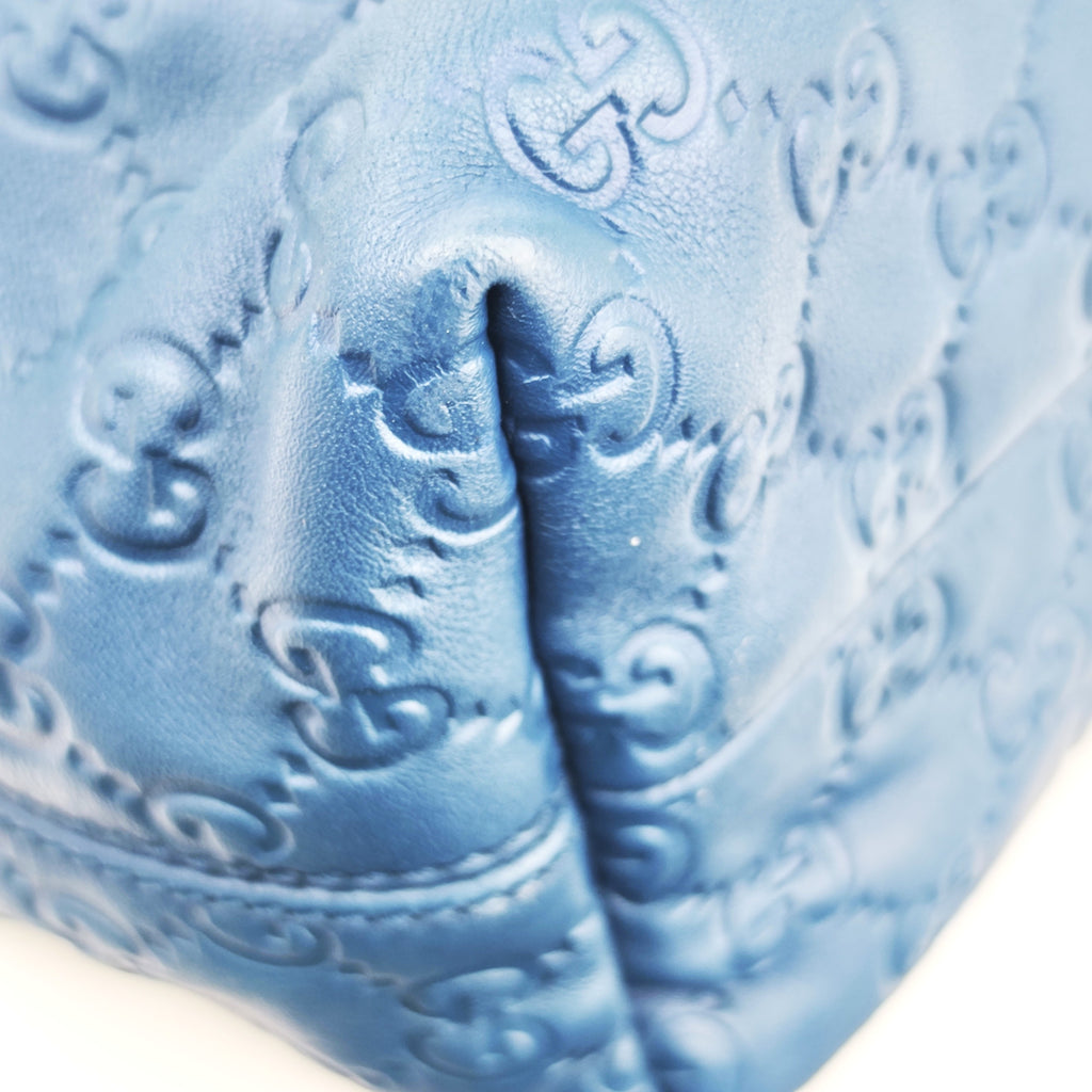 C2889 Gucci Shoulder Bag Guccissima Icon Bit Hobo Blue | Pre-Owned Very Good Blue Guccissima Leather