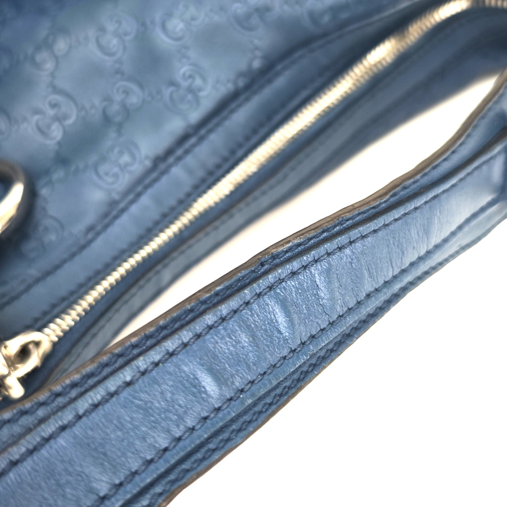 C2889 Gucci Shoulder Bag Guccissima Icon Bit Hobo Blue | Pre-Owned Very Good Blue Guccissima Leather