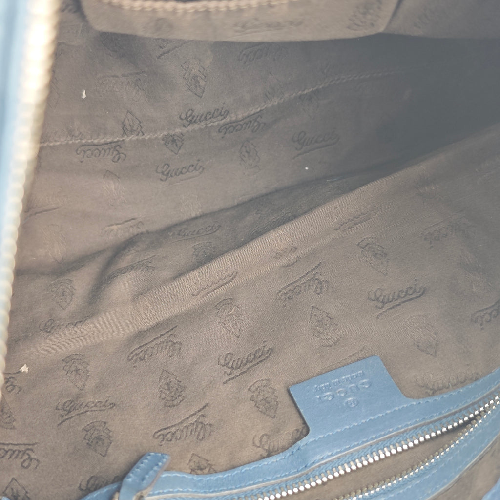 C2889 Gucci Shoulder Bag Guccissima Icon Bit Hobo Blue | Pre-Owned Very Good Blue Guccissima Leather