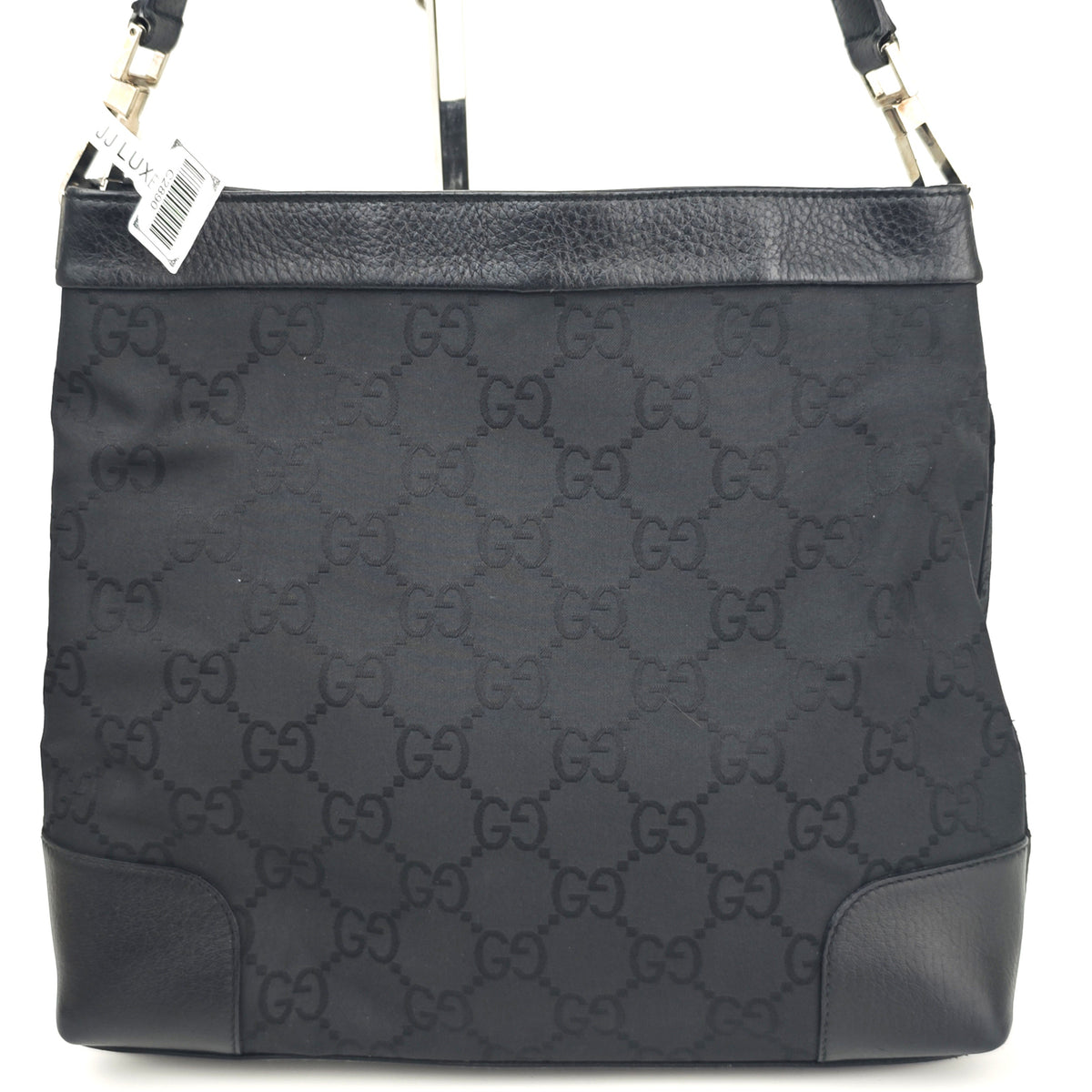 C2890 Gucci Shoulder Bag GG Canvas flat Shoulder Bag Black | Pre-Owned Excellent Black GG Canvas