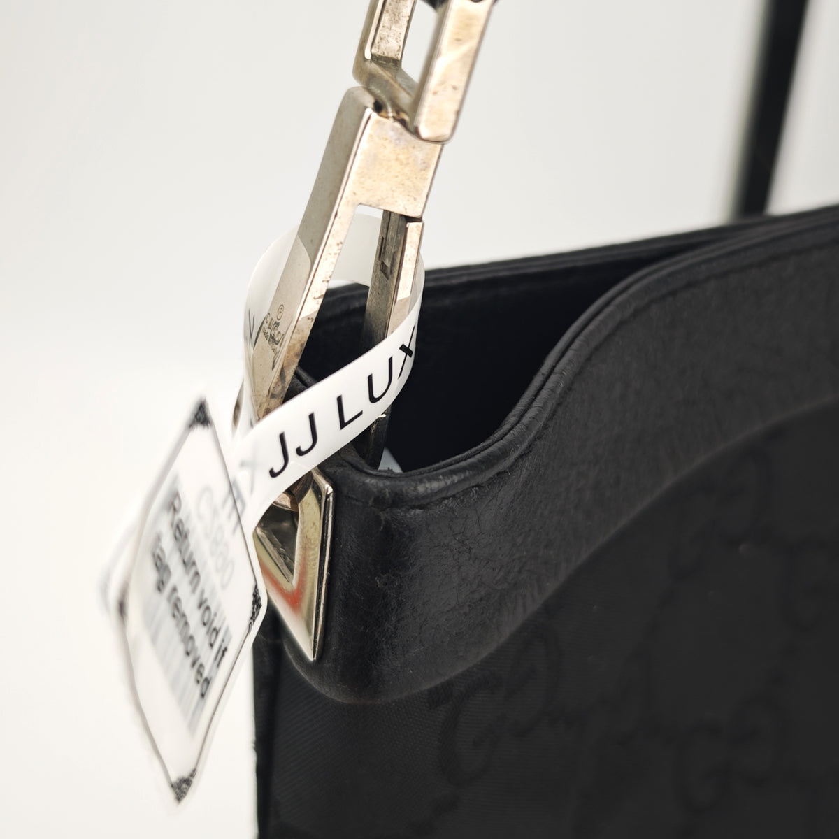 C2890 Gucci Shoulder Bag GG Canvas flat Shoulder Bag Black | Pre-Owned Excellent Black GG Canvas