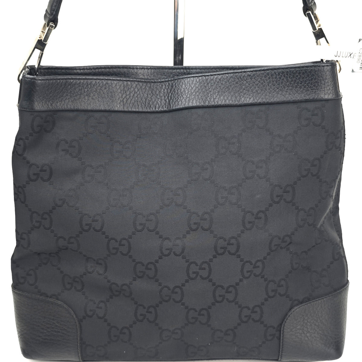 C2890 Gucci Shoulder Bag GG Canvas flat Shoulder Bag Black | Pre-Owned Excellent Black GG Canvas