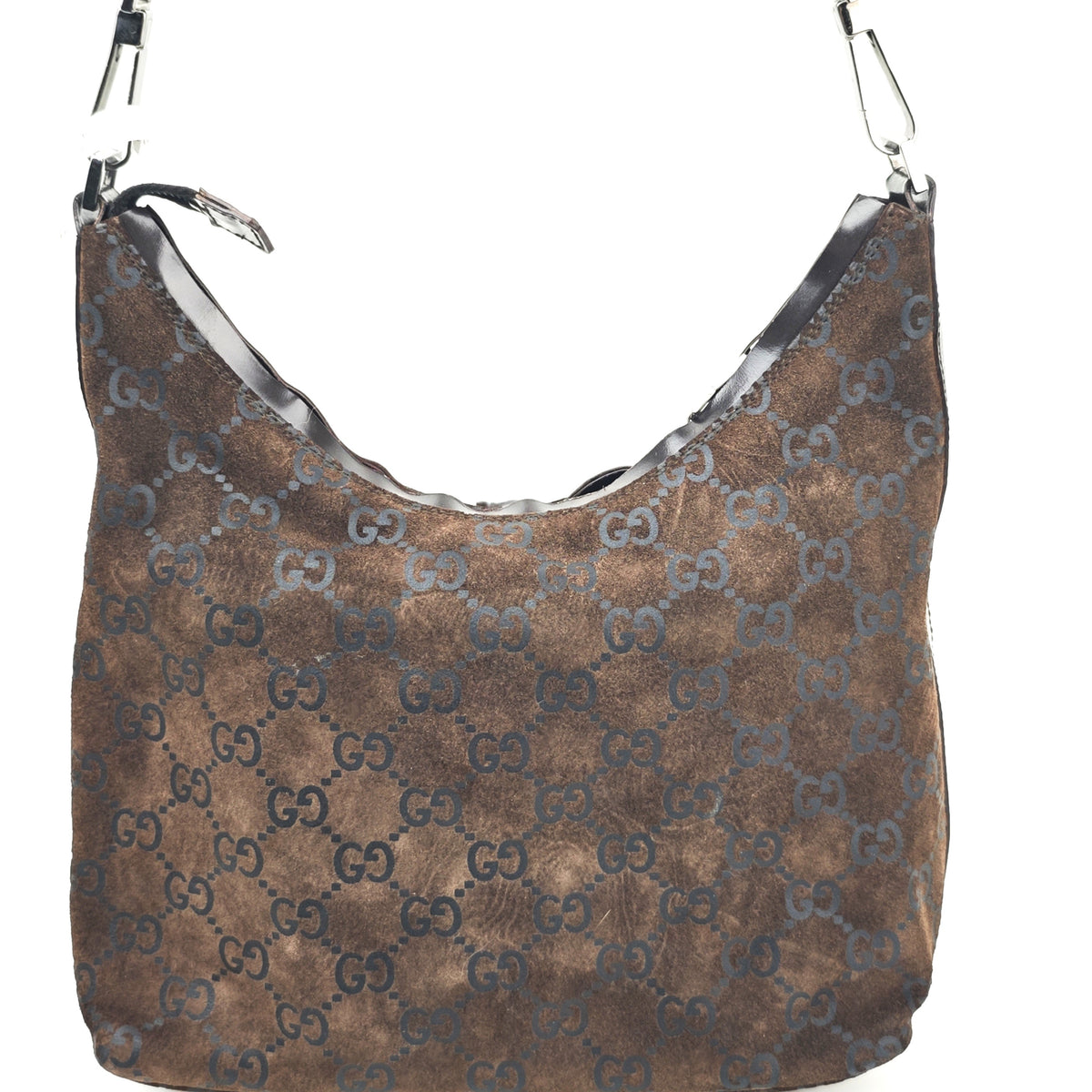 C2891 Gucci Shoulder Bag GG Suede Hobo Bag Medium | Pre-Owned Very Good Suede