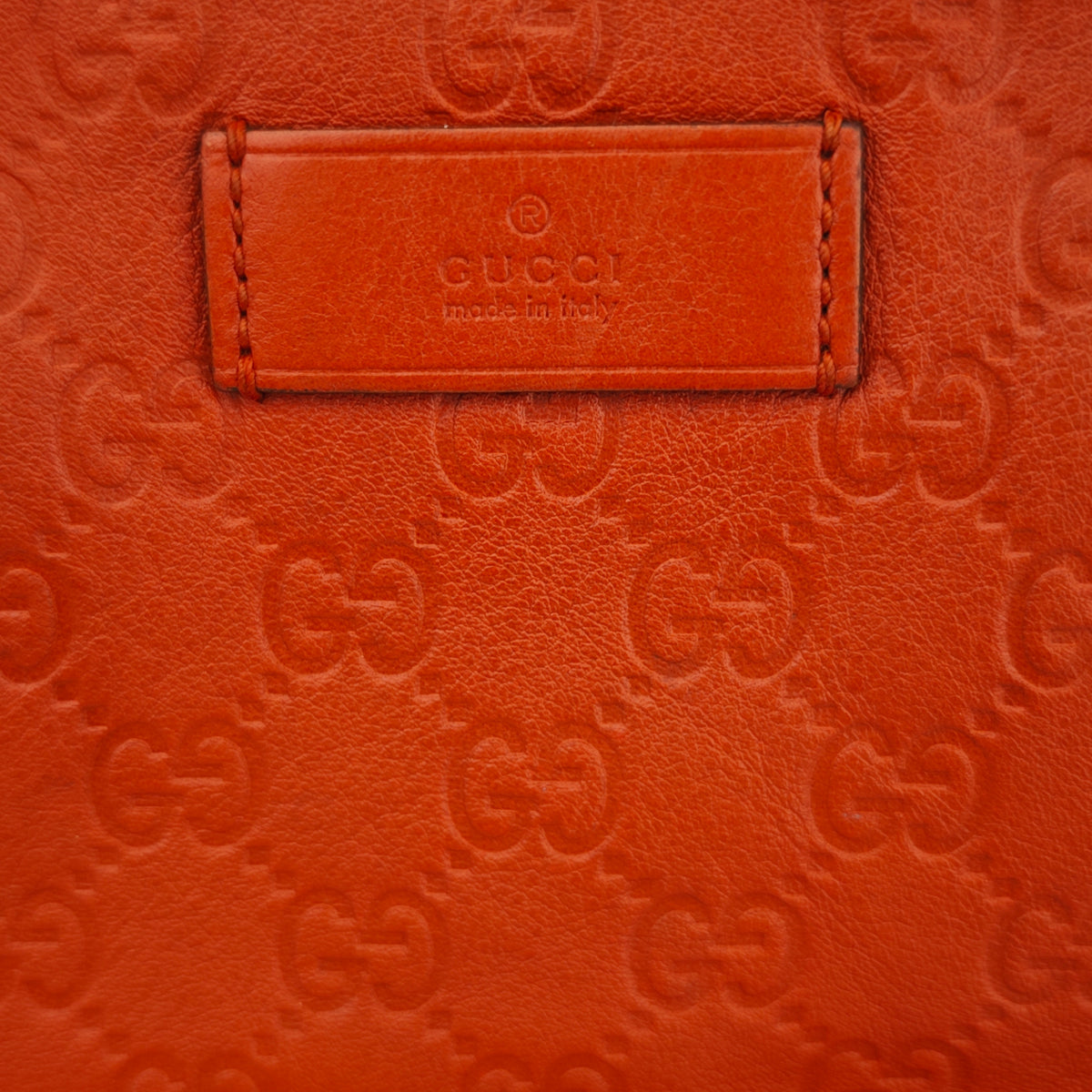 C2893# Gucci Tote Bag Guccissima Leather Tote Orange Red Medium | Pre-Owned Excellent Orange Red Guccissima Leather