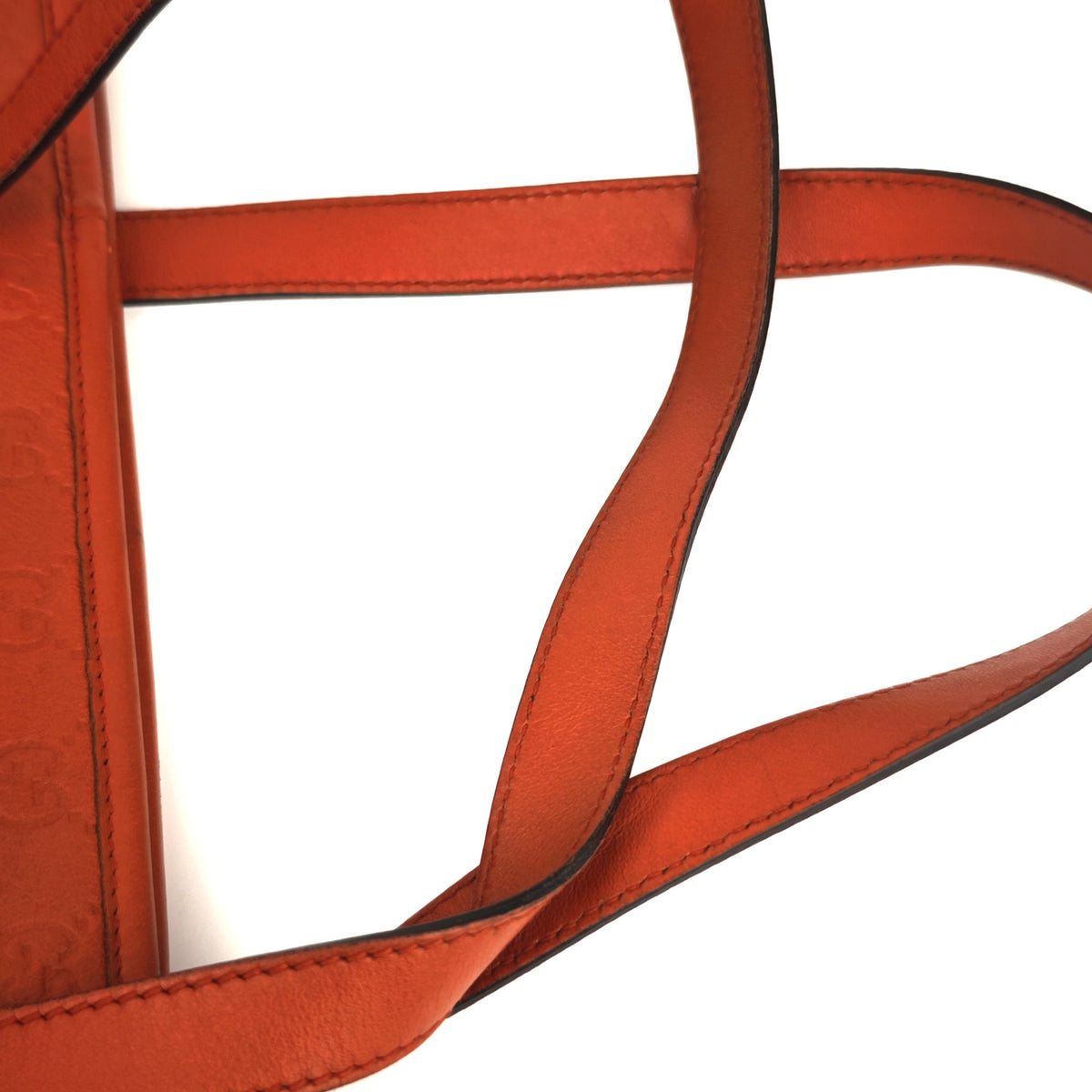 C2893# Gucci Tote Bag Guccissima Leather Tote Orange Red Medium | Pre-Owned Excellent Orange Red Guccissima Leather