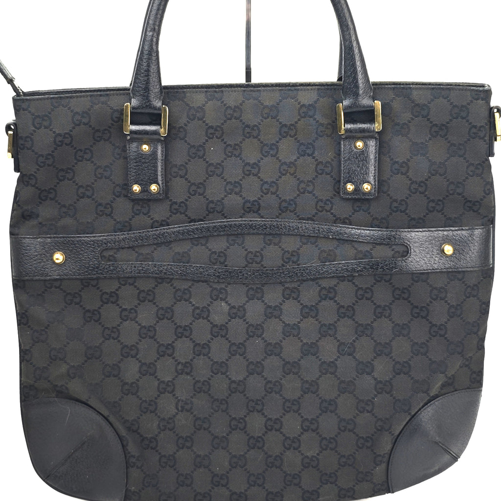 C2895 Gucci Shoulder Bag GG Canvas Zip Pocket Tote | Pre-Owned Very Good Brown GG Canvas