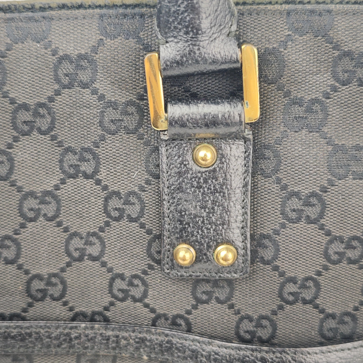 C2895 Gucci Shoulder Bag GG Canvas Zip Pocket Tote | Pre-Owned Very Good Brown GG Canvas