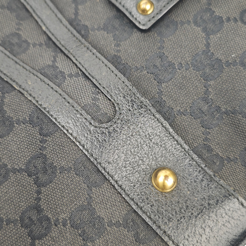 C2895 Gucci Shoulder Bag GG Canvas Zip Pocket Tote | Pre-Owned Very Good Brown GG Canvas