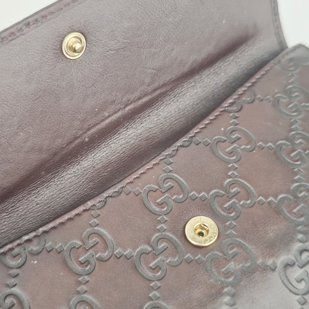 C2902 Gucci Wallet Guccissima Leather Continental Wallet | Pre-Owned Good Brown Guccissima Leather