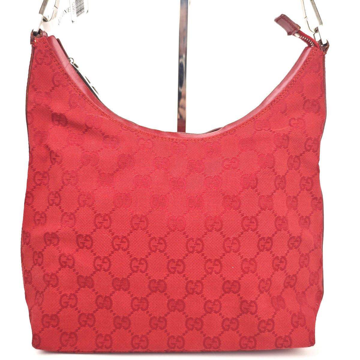 C2903 Gucci Shoulder Bag GG Canvas Hobo Red | Pre-Owned Excellent Red GG Canvas