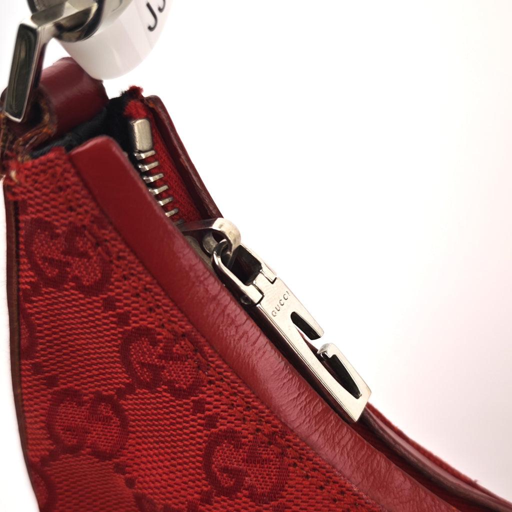 C2903 Gucci Shoulder Bag GG Canvas Hobo Red | Pre-Owned Excellent Red GG Canvas