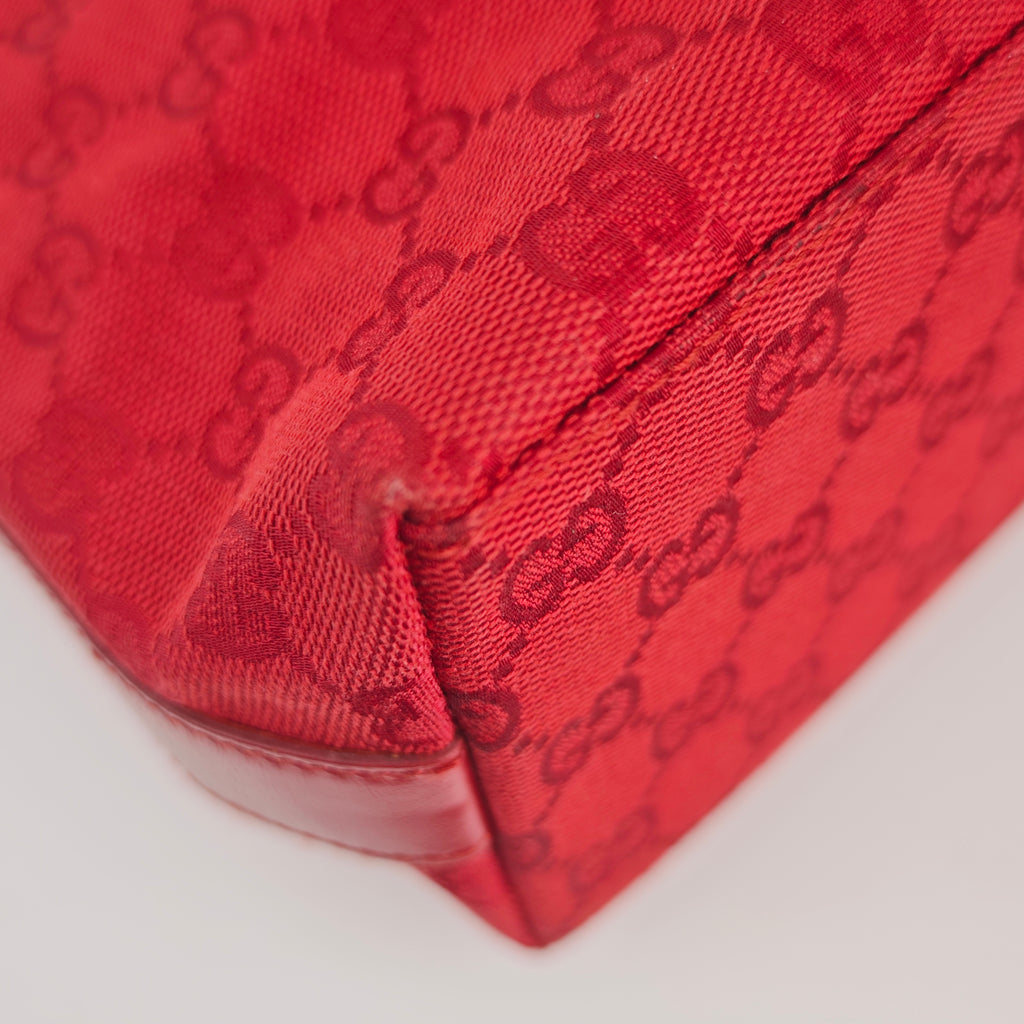 C2903 Gucci Shoulder Bag GG Canvas Hobo Red | Pre-Owned Excellent Red GG Canvas